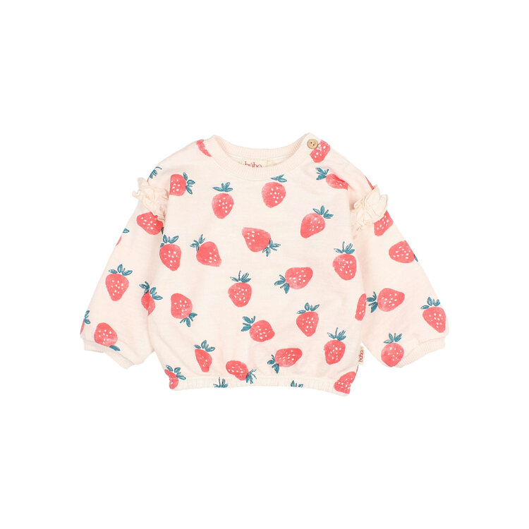 Buho Strawberry Sweatshirt - Cream Pink