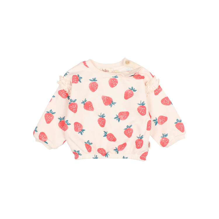Buho Strawberry Sweatshirt - Cream Pink