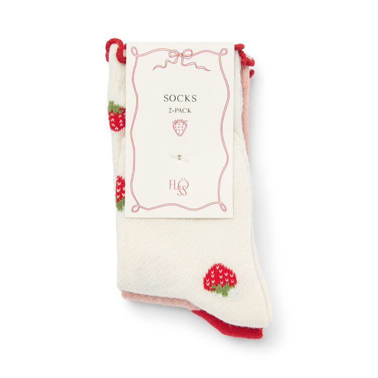Flöss Vigga Socks 2-pack - Pointelle Berry