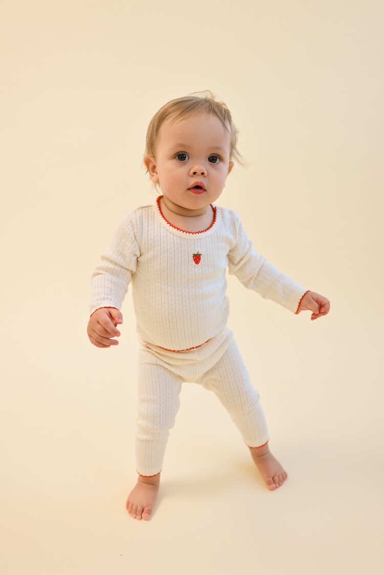 Flöss Flora Pointelle Leggings - Gentle Cream