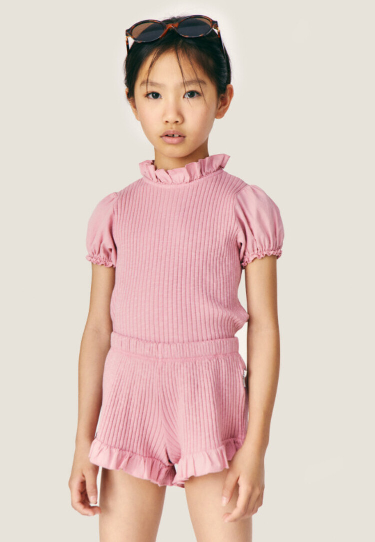 Mipounet Zoe Flammé Short - Ecru/Pink