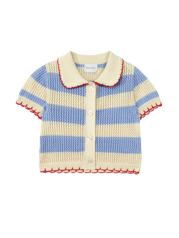 Mipounet Vita Cardigan - Ecru/Blue