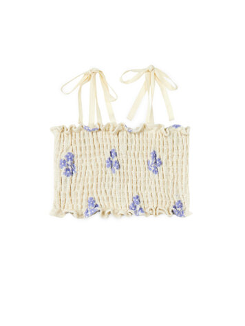 Mipounet Sandrine Top - Ecru/Blue