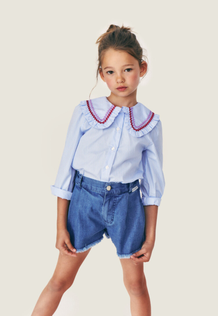Mipounet Chloe Denim Short - Washed Blue