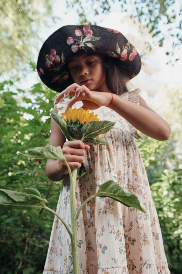 Emile et ida Robe Longue Imprimee - Rosier