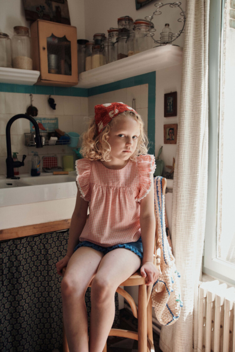 Emile et ida Blouse Volant Vichy - Vivi