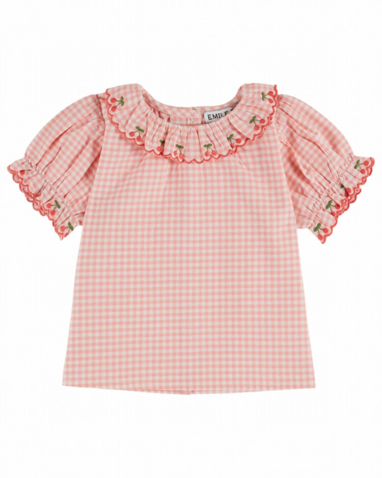 Emile et ida Blouse Vichy Col Brode - Vivi