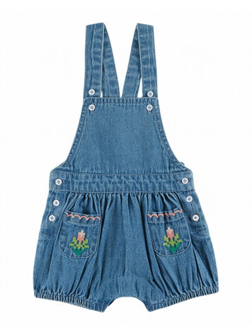 Emile et ida Salopette Courte - Denim Light