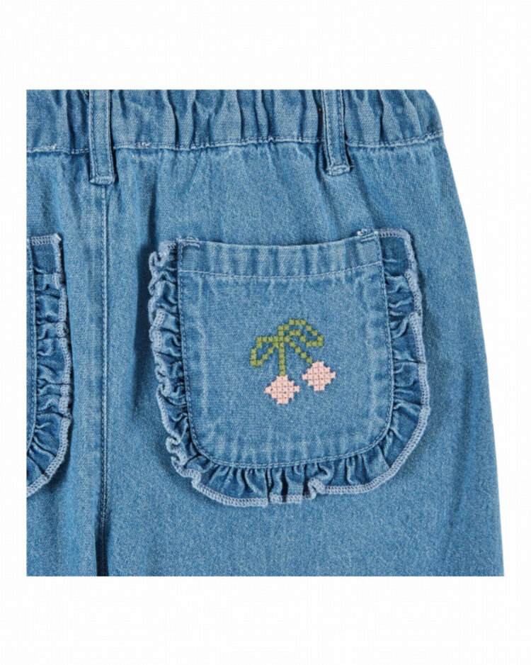 Emile et ida Pantalon Poches Cerises - Denim Light