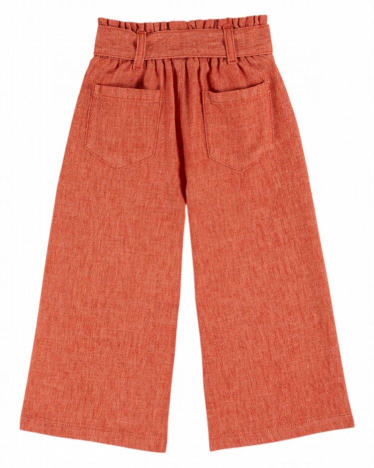 Emile et ida Pantalon Large Ceinture - Rouge