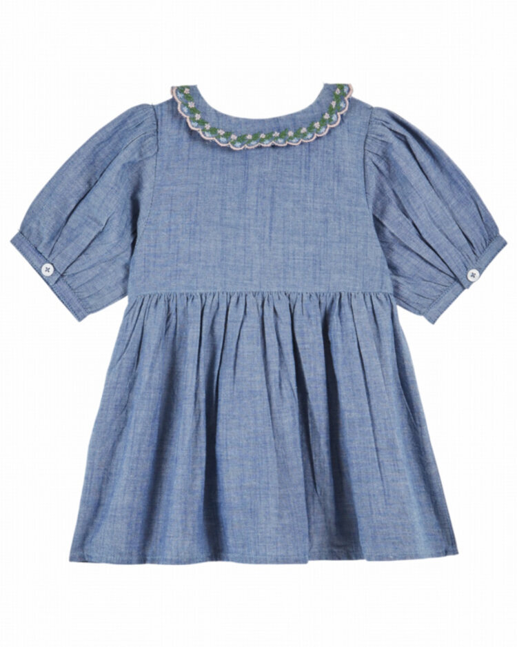 Emile et ida Robe Brodee Smocks Main - Chambray