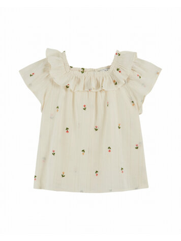 Emile et ida Blouse Brodee All Over - Creme