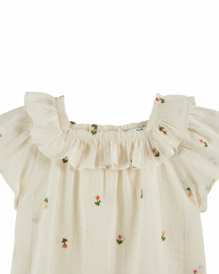 Emile et ida Blouse Brodee All Over - Creme