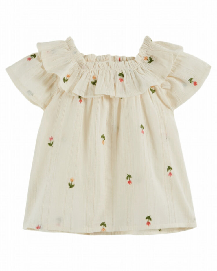 Emile et ida Blouse Brodee All Over - Creme