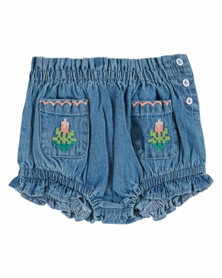 Emile et ida Bloomer Poches Brode - Denim Light