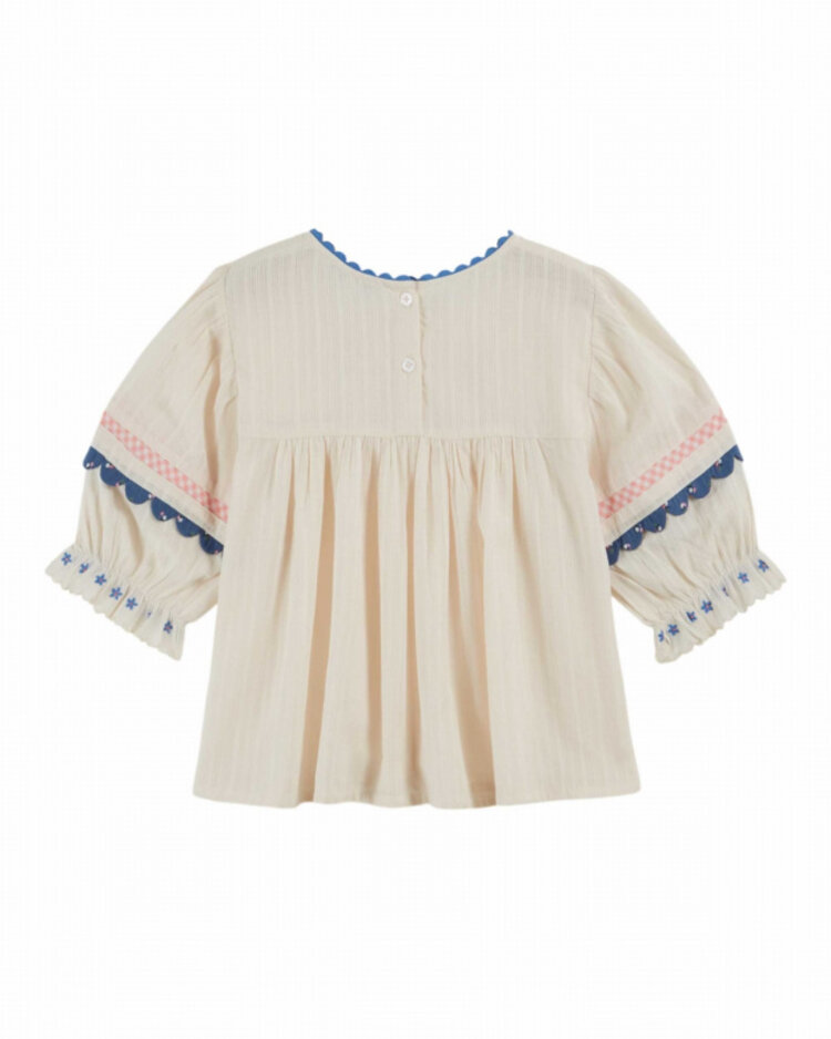 Emile et ida Blouse Brodee - Creme