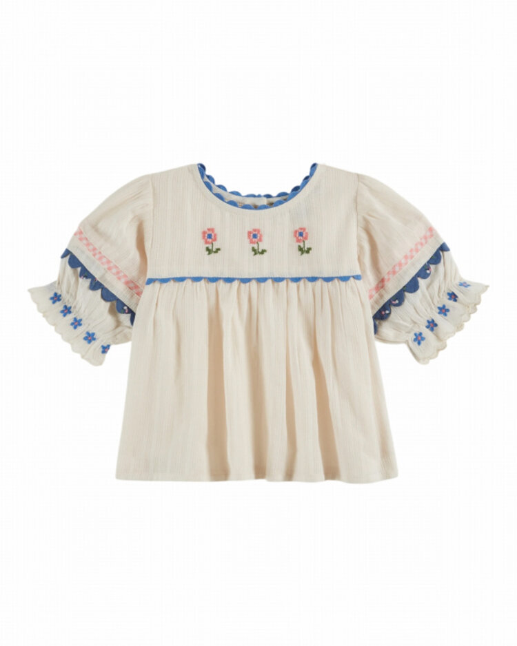 Emile et ida Blouse Brodee - Creme