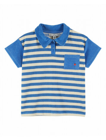 Emile et ida Polo Eponge Raye Bicolore - Rayure Mer