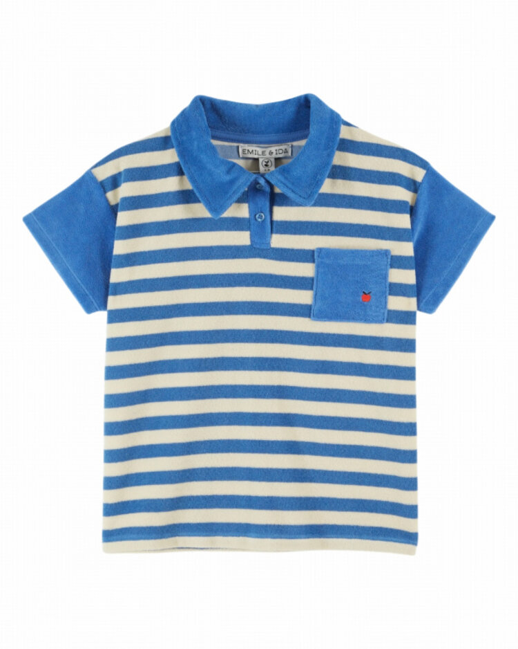 Emile et ida Polo Eponge Raye Bicolore - Rayure Mer
