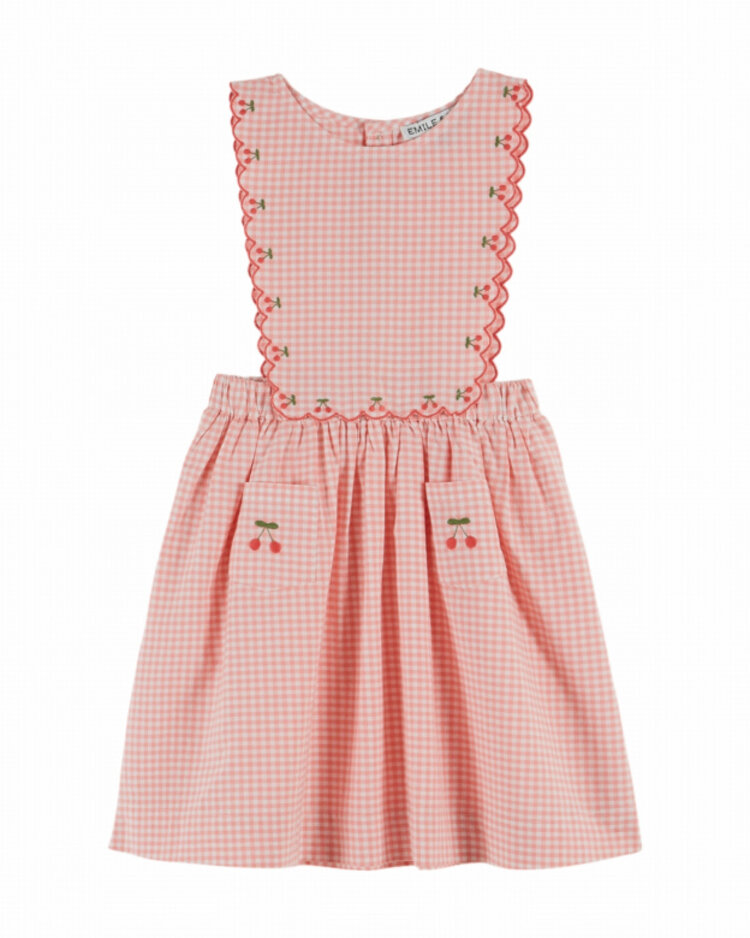 Emile et ida Robe Tablier Brodee Cerises - Vivi