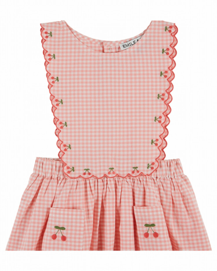 Emile et ida Robe Tablier Brodee Cerises - Vivi