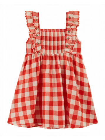 Emile et ida Robe Brodee Carreau - Vichy Rouge