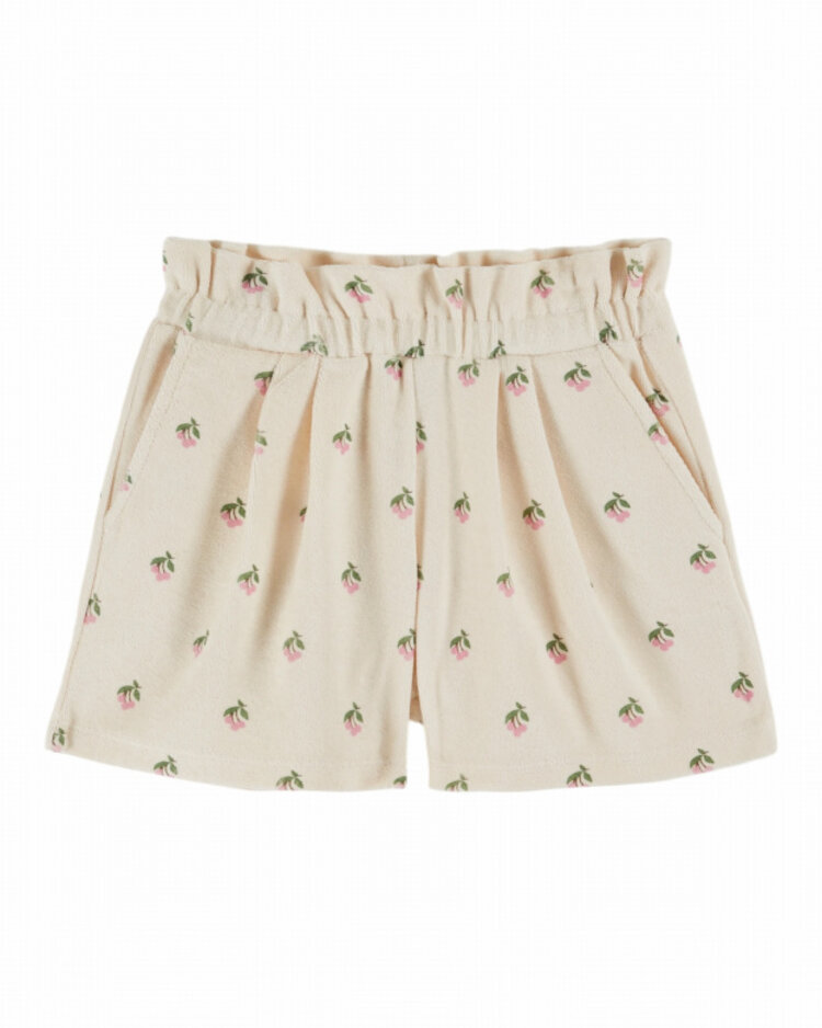 Emile et ida Short Eponge Imprime - Cerisette Creme