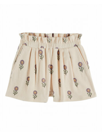 Emile et ida Short Eponge Imprime All Over - Margot Creme