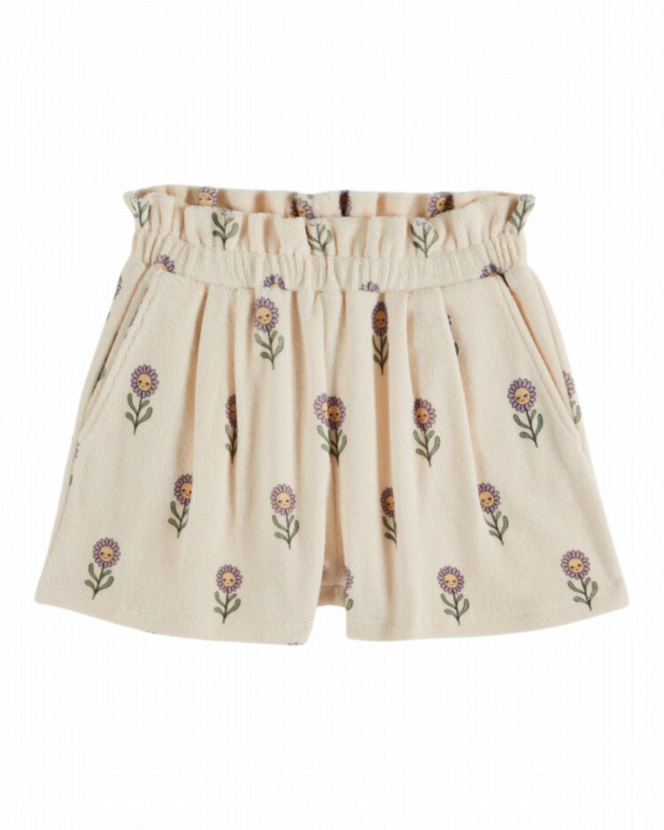 Emile et ida Short Eponge Imprime All Over - Margot Creme