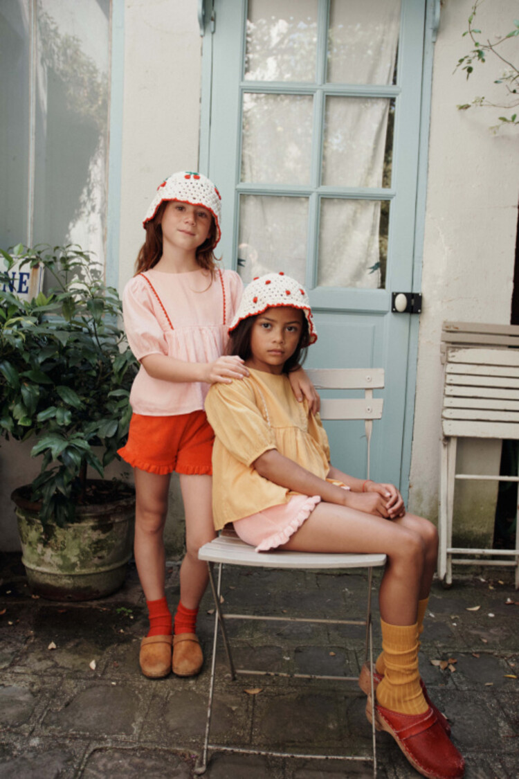 Emile et ida Short Volant Eponge - Coquelicot