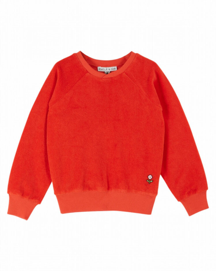 Emile et ida Sweat Eponge - Coquelicot