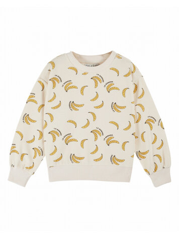 Emile et ida Sweat Eponge Imprime - Banane Creme