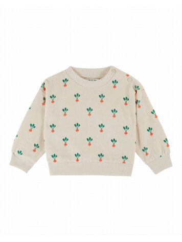 Emile et ida Sweat Eponge Imprime - Radis Creme