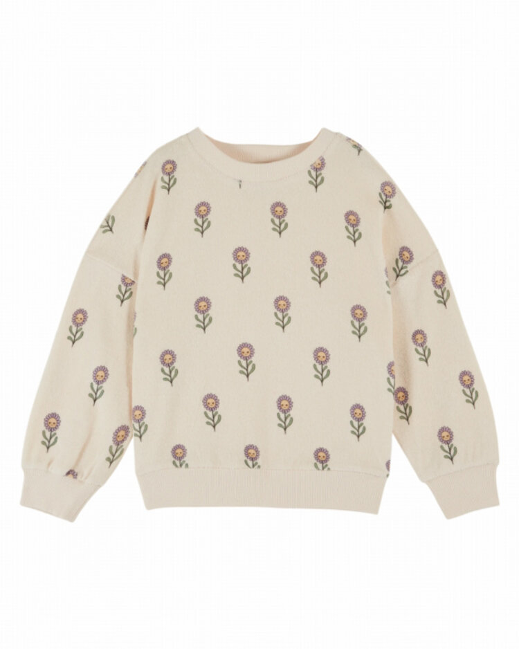 Emile et ida Sweatshirt Eponge Imprime - Margot Creme
