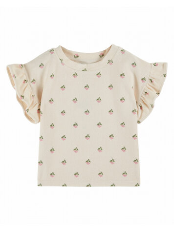 Emile et ida T-shirt Eponge Imprime - Cerisette Creme