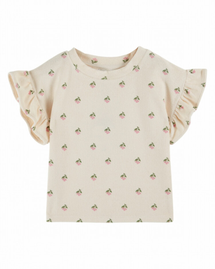 Emile et ida T-shirt Eponge Imprime - Cerisette Creme