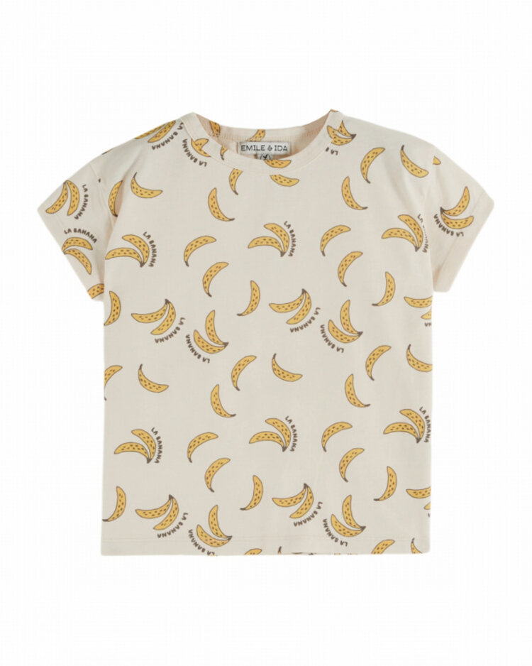 Emile et ida T-shirt Imprime All Over - Banane Creme