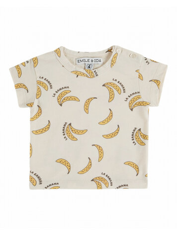 Emile et ida T-shirt Imprime All Over - Banane Creme