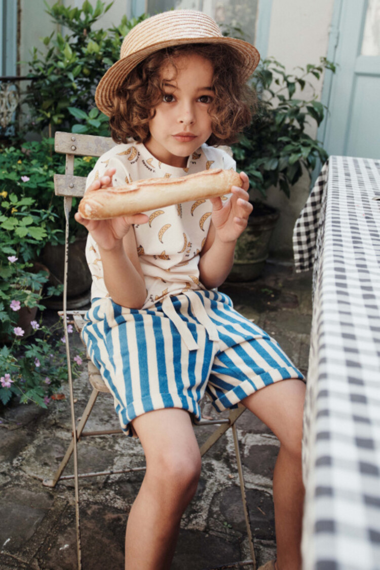 Emile et ida T-shirt Imprime All Over - Banane Creme