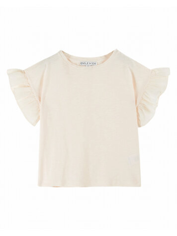 Emile et ida T-shirt Jersey Flamme - Creme
