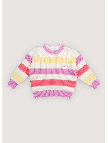 The New Society Celosia Jumper - Pink Lavander Stripes