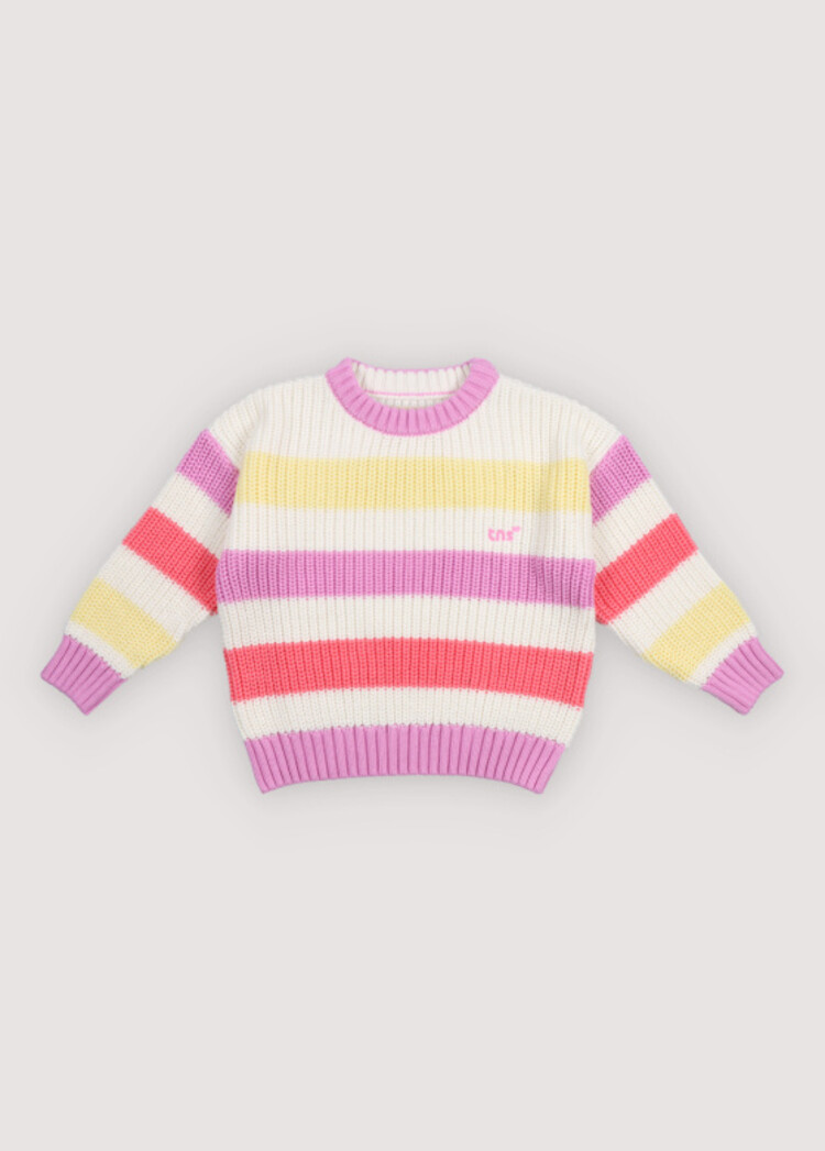 The New Society Celosia Jumper - Pink Lavander Stripes