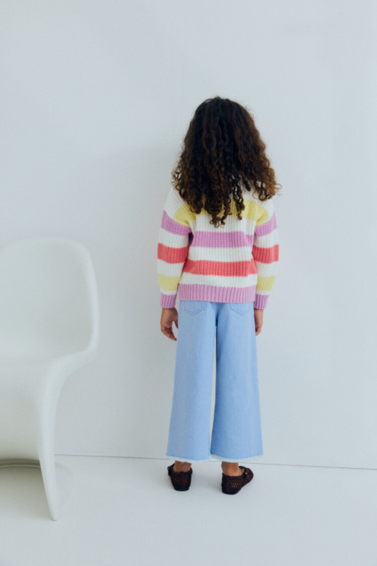 The New Society Celosia Jumper - Pink Lavander Stripes