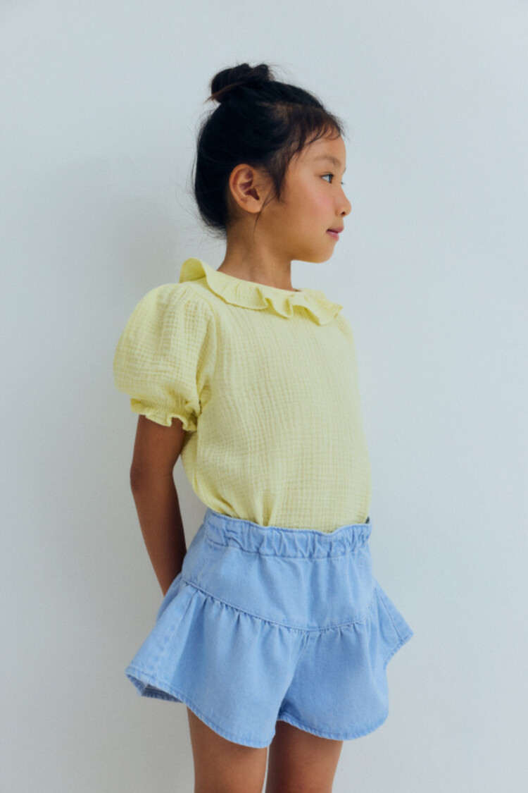 The New Society Campanilla Blouse - Soft Lemon