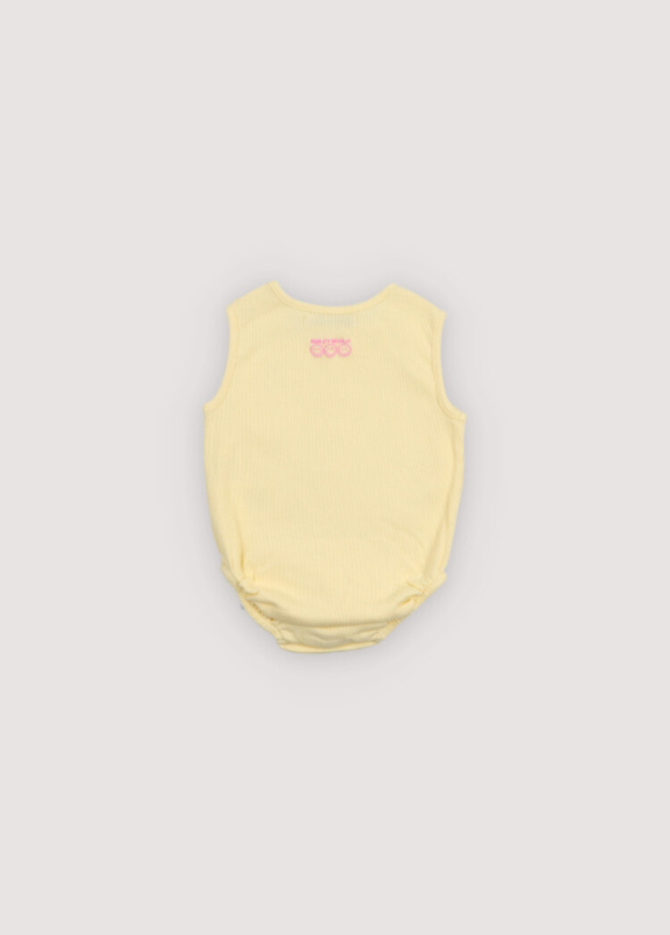 The New Society Smiley Baby Romper - Soft Lemon