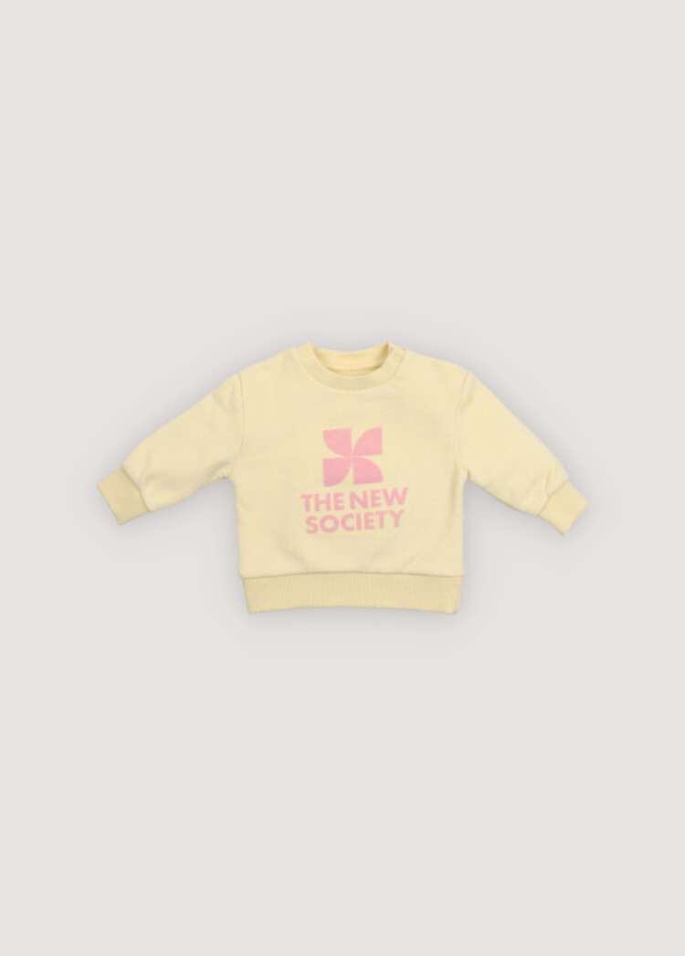 The New Society Tns Logo Baby Sweatshirt - Soft Lemon