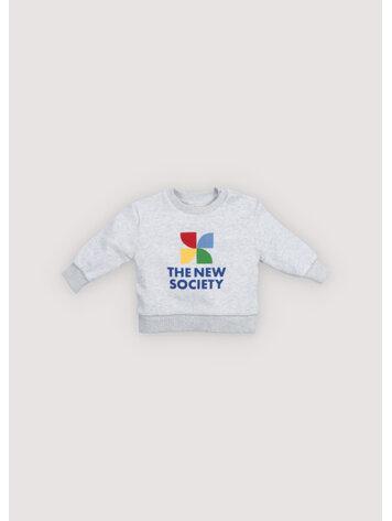 The New Society Tns Logo Baby Sweatshirt - Light Grey Melange
