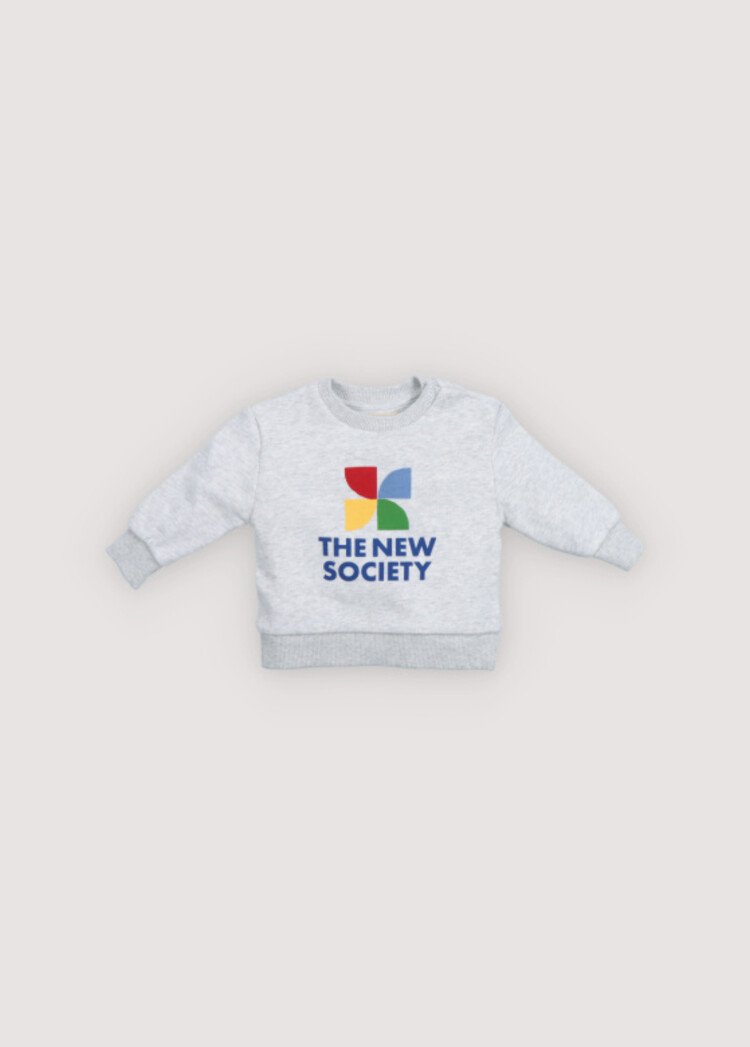 The New Society Tns Logo Baby Sweatshirt - Light Grey Melange