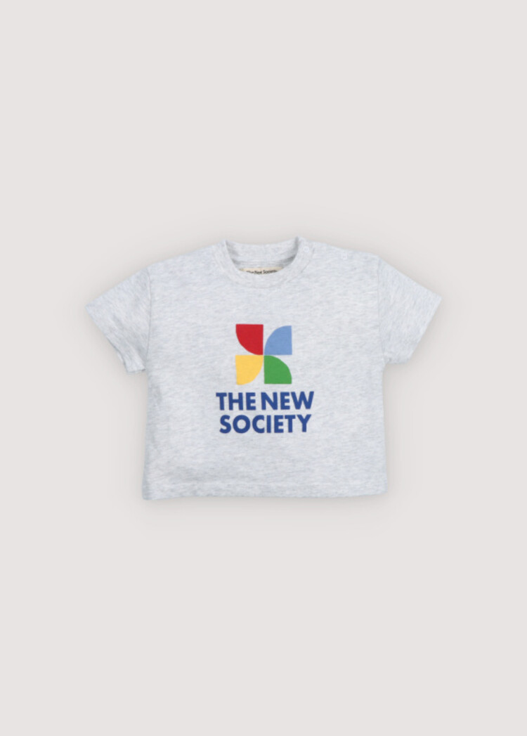 The New Society Tns Logo Baby T-Shirt - Light Grey Melange