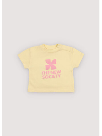 The New Society Tns Logo Baby T-Shirt - Soft Lemon